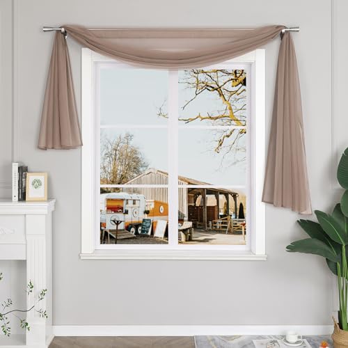 Yujiao Mao Uni Farbe Voile Freihandbogen Schals Querbehang Deko Gardinen Taupe BxL 140X600cm Yujiao Mao Uni Farbe Voile Freihandbogen Schals Querbehang Deko Gardinen Taupe BxL 140X600cm von Yujiao Mao