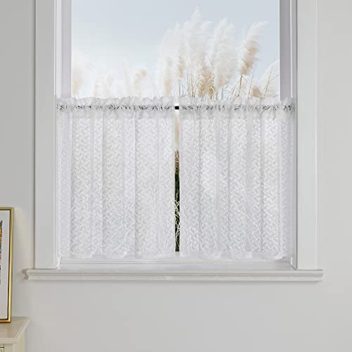 Yujiao Mao einfarbig kurzgardine Fischgrät-Jacquard Zeitlose stilvolle Elegante europäische Scheibengardine 2 Stück mit Kräuselband,weiß HxB 60x90cm Yujiao Mao einfarbig kurzgardine Fischgrät-Jacquard Zeitlose stilvolle Elegante europäische Scheibengardine 2 Stück mit Kräuselband,weiß HxB 60x90cm von Yujiao Mao