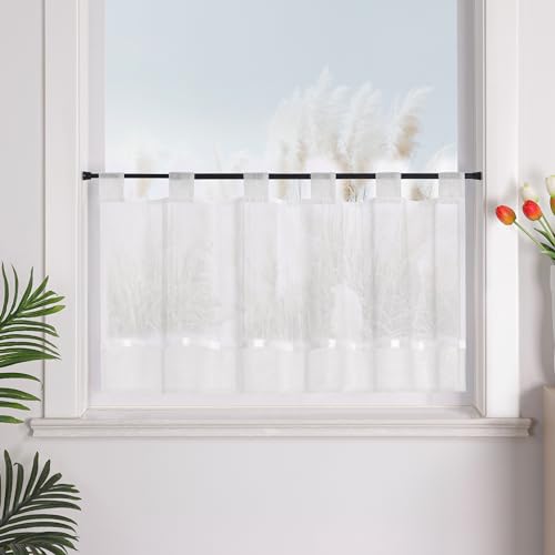 Yujiao Mao transparent Zweifarben-Verbindung Moderne landhausstil Kurzgardine mit Schlaufen für Kleinfenster & Badenzimmer 1 Stück,Weiß HxB 90 * 110cm Yujiao Mao transparent Zweifarben-Verbindung Moderne landhausstil Kurzgardine mit Schlaufen für Kleinfenster & Badenzimmer 1 Stück,Weiß HxB 90 * 110cm von Yujiao Mao