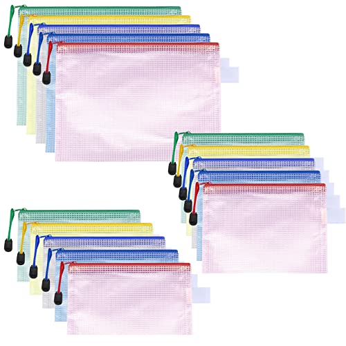 15 Stk Dokumententaschen, A4+A5+B6 Taschen mit Reißverschluss, Mesh Beutel mit Zipper, Kunststoff Dokumentenmappe Reißverschlusstasche wasserdicht für Datei, Dokumente, Papier, Kosmetika 15 Stk Dokumententaschen, A4+A5+B6 Taschen mit Reißverschluss, Mesh Beutel mit Zipper, Kunststoff Dokumentenmappe Reißverschlusstasche wasserdicht für Datei, Dokumente, Papier, Kosmetika von Yukaiwn