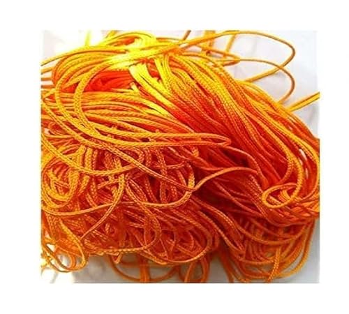 Yuktha Premium Orange Anant Dhaga – Heiliger Faden für Anant Chaturdashi Puja und Hindu-Rituale (10 m, Orange) von Yuktha