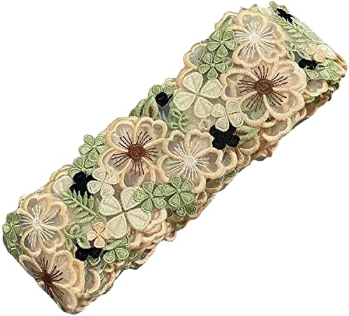 Yulakes 1 Yard 3D Organza Grün Blumen Spitzenbesatz, farbiges Blumen Stickerei Spitzenband Spitzenbordüre für Kleid/Hochzeit/Braut DIY Nähen Dekoration 6.5 cm breit Yulakes 1 Yard 3D Organza Grün Blumen Spitzenbesatz, farbiges Blumen Stickerei Spitzenband Spitzenbordüre für Kleid/Hochzeit/Braut DIY Nähen Dekoration 6.5 cm breit von Yulakes