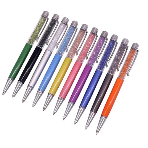 Yulakes 10 Stück kreativ Nette Kristall Pen Kugelschreiber, Diamond Kristall Kugelschreiber,Kreatives Briefpapier Stift, Metall Diamant-Stift shwarz Tinte für Frauen Bürobedarf Schule Schreibwaren von Yulakes