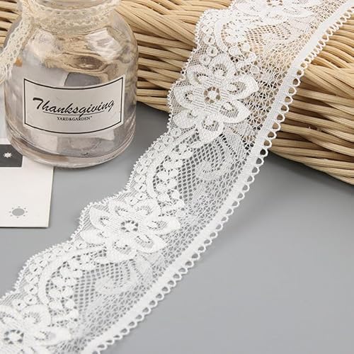 Yulakes 10 Yards Elastizität Spitzenborte Spitzenband Spitzenbordüre Zierband Spitze Blume Borte für Handwerk Dessous Hochzeitskleid Hochzeit Dekor 5cm Breite Yulakes 10 Yards Elastizität Spitzenborte Spitzenband Spitzenbordüre Zierband Spitze Blume Borte für Handwerk Dessous Hochzeitskleid Hochzeit Dekor 5cm Breite von Yulakes