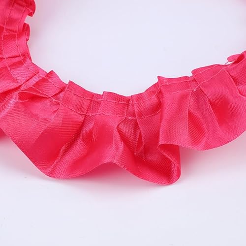 Yulakes 10 Yards Satin Ruffle Trim Spitzenband, plizierte Spitzenborte Chiffon Stoff Bänder für Nähen Herstellung Handwerk Kleid Vorhang Hochzeit Kostüm Kissenbezug Versorgung 4cm (Rose Rot) von Yulakes