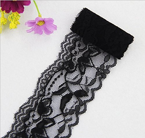 Yulakes 10 Yards Vintage Spitzenbordüre 5.5cm Breite, Spitzenbordüre Spitzenborte Spitzenband ，Dekorband, Handwerk, Schleifband (schwarz) von Yulakes