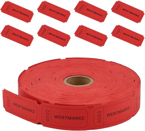 Yulakes 1000 Stück Wertmarken Rollen,Getränke Marken Rolle,Fortlaufende Nummer Gutscheinmarken,Bons Essensmarken Pfandmarken Lose Tombola Buffet Ticket Verzehrkarten Yulakes 1000 Stück Wertmarken Rollen,Getränke Marken Rolle,Fortlaufende Nummer Gutscheinmarken,Bons Essensmarken Pfandmarken Lose Tombola Buffet Ticket Verzehrkarten von Yulakes