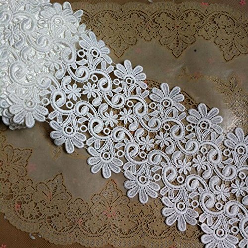 Yulakes 2 Yard 10cm Baumwolle spitzenband Vintage Häkelband Spitze Borte Häkelspitze Häkel-Borte Spitzenband für Nähen Handwerk Hochzeit Deko von Yulakes