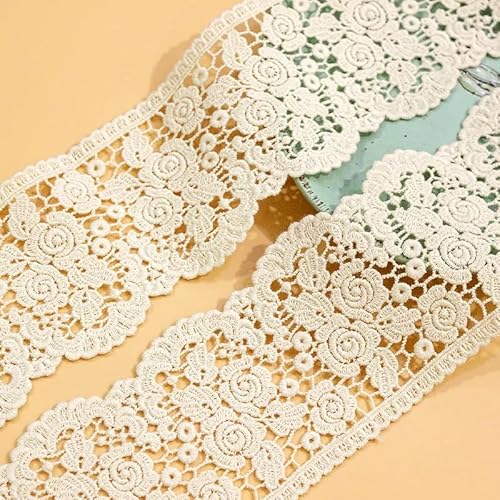 Yulakes 2 Yards Baumwolle Spitze Trim Spitze Band spitzenband Bowknot Stickerei Scalloped Spitzenband für Nähhandwerk, Kleid, Puppen/Haustiere Kleidung beige Yulakes 2 Yards Baumwolle Spitze Trim Spitze Band spitzenband Bowknot Stickerei Scalloped Spitzenband für Nähhandwerk, Kleid, Puppen/Haustiere Kleidung beige von Yulakes