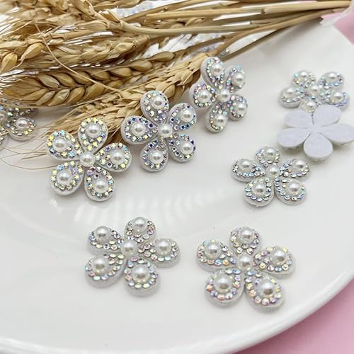 Yulakes 20Pcs 25mm Blume Strass Eisen auf Patches Herz AppliquesIron Iron On Glitter Bling Strass Appliques Patches für Kleidung Schuhe Taschen Hüte Reparatur Dekoration und DIY Haarnadel von Yulakes