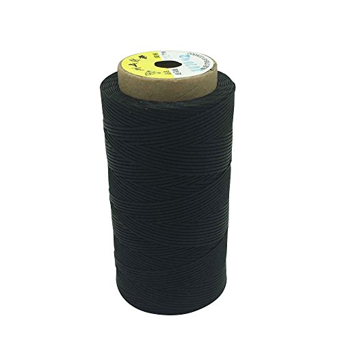 Yulakes 260 Meter 1mm Leder gewachst Wachs Thread Cord Naehgarn Fuer meissel Schuhe gepaeck setzen (schwarz) von Yulakes