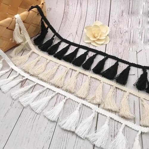 Yulakes 4,5 m Baumwollvorhang-Fransenborte, hochwertige Quastenborte, Spitzenband, Näh-Pom-Bordüre, Quasten-Bordüre, Ballfransen, Stickerei, Bekleidungsstoff, handgefertigtes Zubehör, 7 cm breit Yulakes 4,5 m Baumwollvorhang-Fransenborte, hochwertige Quastenborte, Spitzenband, Näh-Pom-Bordüre, Quasten-Bordüre, Ballfransen, Stickerei, Bekleidungsstoff, handgefertigtes Zubehör, 7 cm breit von Yulakes
