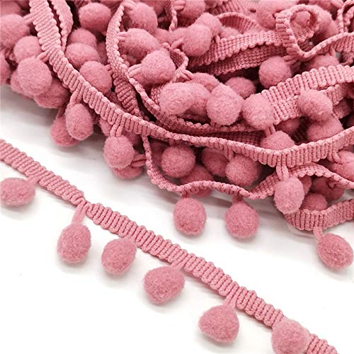 Yulakes 5 Yards 25mm Pompon Borte/Bommelband/Bommel Fringe/Pom Poms Bälle Fransenbesatz Pom Poms Quaste Spitze Bommelborte für DIY Handwerk Dekorieren (Mauve) von Yulakes