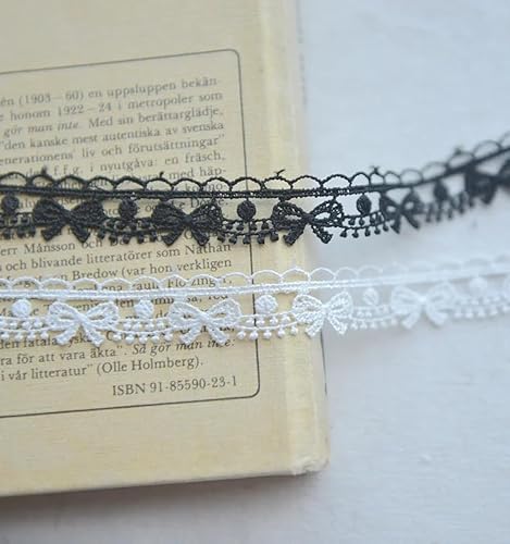 Yulakes 5 Yards ﻿wasserlösliche spitzenband Vintage Häkelband Spitze Borte Häkelspitze Häkel-Borte Spitzenband für Nähen Handwerk Hochzeit Deko Scrapbooking Geschenkbox 1.5cm(schwarz) von Yulakes