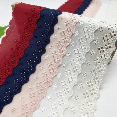 Yulakes 5Yard 8cm Vintage Baumwolle Stickerei Hohle Spitze Spitzenband Spitzenborte Häkelspitze Spitzenstoff für Nähhandwerk, Kleid, Vorhänge, Sofas, Puppen/Haustiere Kleidung (Weiß) von Yulakes