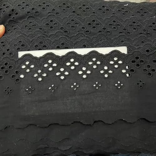 Yulakes 5Yard 8cm Vintage Baumwolle Stickerei Hohle Spitze Spitzenband Spitzenborte Häkelspitze Spitzenstoff für Nähhandwerk, Kleid, Vorhänge, Sofas, Puppen/Haustiere Kleidung (schwarz) von Yulakes