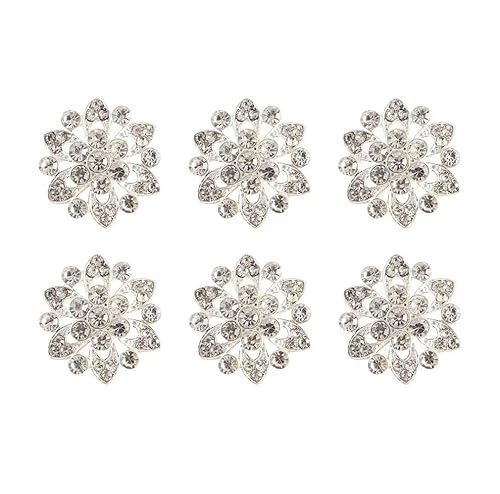 Yulakes 6Stk Strassknöpfe Zum Aufnähen Blumen Strasssteine Kristallknöpfe Blumenform Dekorative Knöpfe Applikationen Verzierungen In Kleidung DIY-Schmuck Dekoration Für Hochzeit Blumenstrauß Yulakes 6Stk Strassknöpfe Zum Aufnähen Blumen Strasssteine Kristallknöpfe Blumenform Dekorative Knöpfe Applikationen Verzierungen In Kleidung DIY-Schmuck Dekoration Für Hochzeit Blumenstrauß von Yulakes