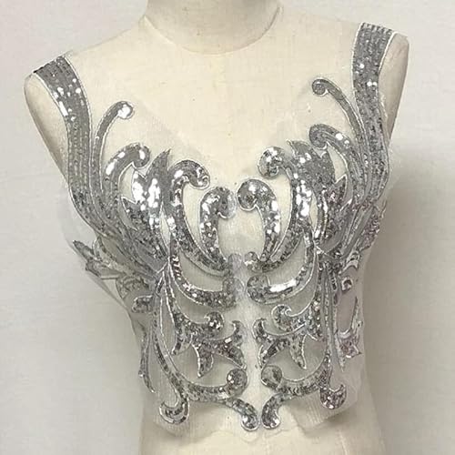 Yulakes Silber Stickerei Spitze Applikation Patch Silber Pailletten Spitze Ausschnitt Kragen Hochzeit edles Kleid Nähen DIY Brautkleid Dekoration Kleidung Zubehör Yulakes Silber Stickerei Spitze Applikation Patch Silber Pailletten Spitze Ausschnitt Kragen Hochzeit edles Kleid Nähen DIY Brautkleid Dekoration Kleidung Zubehör von Yulakes
