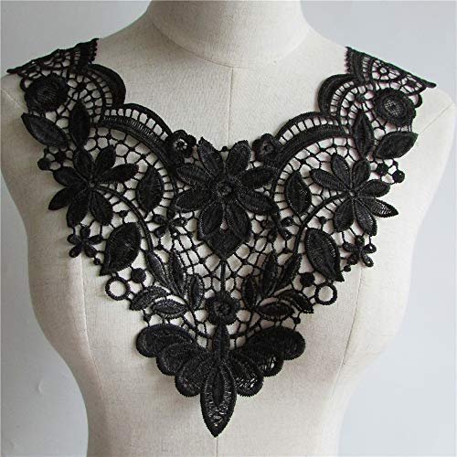 Yulakes Stickerei Ausschnitt Spitze Kragen Spitzenkragen Einsatzkragen Kragen Verzieren Spitze Applique Patch Lace Trim für Kleid DIY Handarbeit von Yulakes