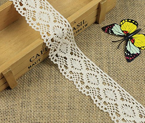 yulakes 10 Yards Baumwolle Spitzenband, 4.3 cm Blumenmuster im Vintage-Stil Edge Trimming für Craft, Kleidung Zubehör und Hochzeit Bridal Dekoration - Y04005 beige yulakes 10 Yards Baumwolle Spitzenband, 4.3 cm Blumenmuster im Vintage-Stil Edge Trimming für Craft, Kleidung Zubehör und Hochzeit Bridal Dekoration - Y04005 beige von Yulakes