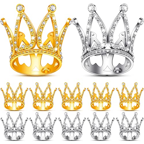 12 Stück Kronen-Kuchenaufsatz Mini-Baby-Krone, kleine Prinzessinnen-Kopfschmuck, Kuchendekoration für Frauen, Damen, Mädchen, Brautschmuck, Hochzeit, königliche Thema, Babyparty, Dekorationen für Geburtstagsparty (Gold, Silber) 12 Stück Kronen-Kuchenaufsatz Mini-Baby-Krone, kleine Prinzessinnen-Kopfschmuck, Kuchendekoration für Frauen, Damen, Mädchen, Brautschmuck, Hochzeit, königliche Thema, Babyparty, Dekorationen für Geburtstagsparty (Gold, Silber) von Yulejo