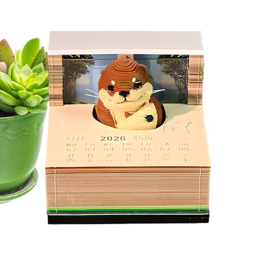 Yulokdwi 3D Notizblock - 3D Tier Design | Papier-Schnitzkunst Notizblock mit Acryl-Deckel - für Schule Wohnheim Apartment Weihnachten Einweihungsparty Urlaub Reise Schlafzimmer Kinderzimmer Party von Yulokdwi
