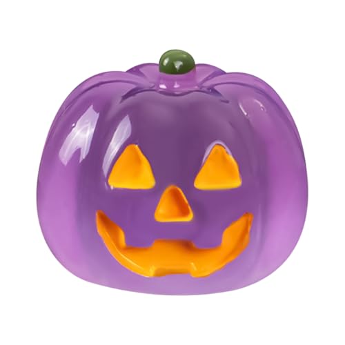 Yulokdwi Halloween Kürbis Deko,Leuchtet im Dunkeln Kürbis Statue | Halloween Kunstharz Miniatur-Figuren Dekoration für Tisch Zuhause Garten Party Feiertag und Innendekoration für saisonale Dekoration von Yulokdwi