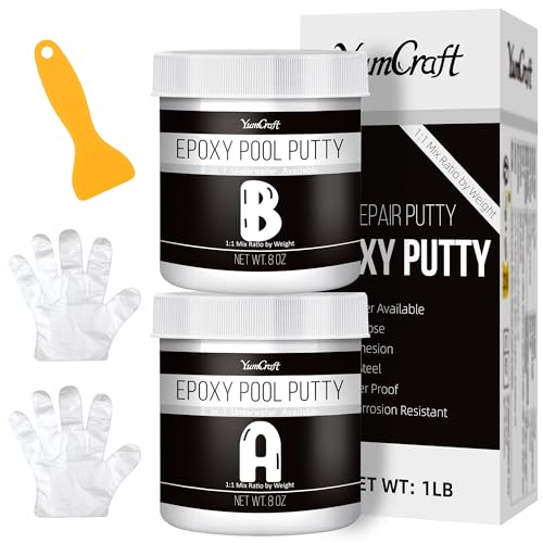 Epoxidharz Knete - 450g Epoxid Pool Reparaturset Unterwasser oder Darübe für Reparieren Lecks, Rissen, Füllen, Modellieren - Epoxy Knete Metallkleber Knetmasse für Metall, Keramik, Fliesen (Schwarz) von YumCraft