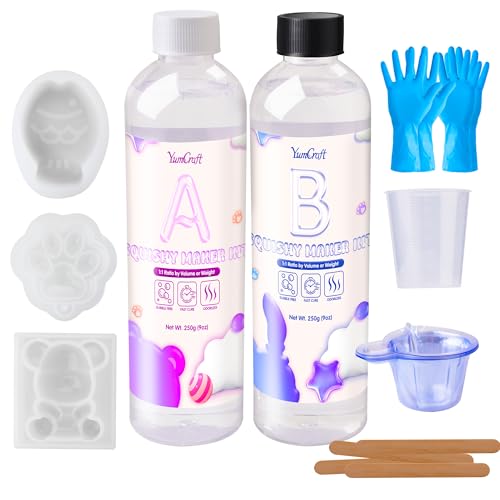 Transparentes flüssiges Silikon für Squishy-Maker, 510 ml, Silikonkautschuk zur Herstellung von Taba-Quetschen, superweiche und schnell aushärtende flüssige Silikone, perfektes Transparentes flüssiges Silikon für Squishy-Maker, 510 ml, Silikonkautschuk zur Herstellung von Taba-Quetschen, superweiche und schnell aushärtende flüssige Silikone, perfektes von YumCraft
