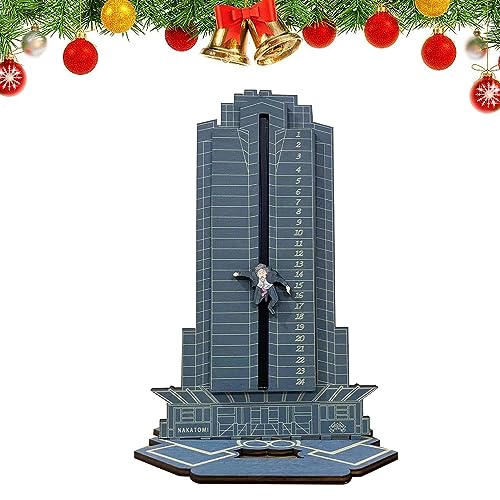 Christmas Die Hard Advent Calendar 2023,Weihnachts Adventskalender Holz,Hans Gruber Fällt Vom Nakatomi Plaza,Weihnachts Countdown-Kalender for Tabletop Decorations, Party Favors von YumSur