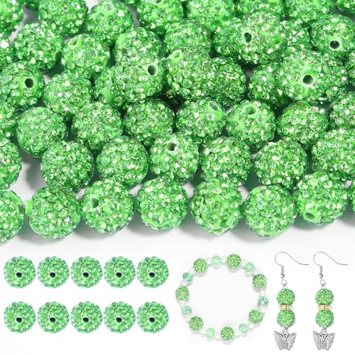 150 Stück 10 mm Strassperlen für Schmuckherstellung, glänzende runde Shamballa-Disco-Perlen, glitzernd, Strass, Tonperlen für selbstgemachte Halsketten, Armbänder, Ohrringe, Schmuckherstellung 150 Stück 10 mm Strassperlen für Schmuckherstellung, glänzende runde Shamballa-Disco-Perlen, glitzernd, Strass, Tonperlen für selbstgemachte Halsketten, Armbänder, Ohrringe, Schmuckherstellung von Yumttero
