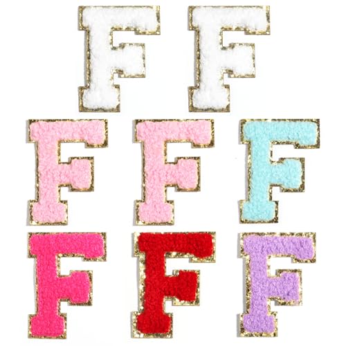 Selbstklebende Chenille-Buchstaben-Aufnäher, 5,5 cm, glitzernd, verschiedene Farben, 8 Stück Selbstklebende Chenille-Buchstaben-Aufnäher, 5,5 cm, glitzernd, verschiedene Farben, 8 Stück von Yumttero