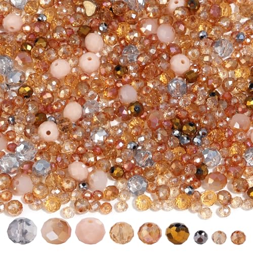 Yumttero 900 Stück 4/6/8 mm Facettierte Kristallperlen, Braun Glasperlen Set, Mit Fester Menge für jede Farbe, für DIY-Armbänder, Halsketten, Ohrringe, Handyketten, Schmuckherstellung Yumttero 900 Stück 4/6/8 mm Facettierte Kristallperlen, Braun Glasperlen Set, Mit Fester Menge für jede Farbe, für DIY-Armbänder, Halsketten, Ohrringe, Handyketten, Schmuckherstellung von Yumttero