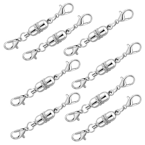 Yumttero Magnetische Halskettenverschlüsse und Verschlüsse, Gold- und versilberte Halskettenverlängerung, doppelter Karabinerverschluss, magnetische Schmuckverschlüsse für Armband, Halskette von Yumttero