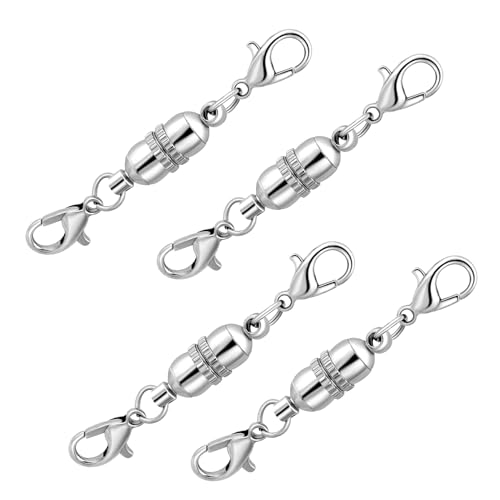 Yumttero Magnetische Halskettenverschlüsse und Verschlüsse, Gold- und versilberte Halskettenverlängerung, doppelter Karabinerverschluss, magnetische Schmuckverschlüsse für Armband, Halskette von Yumttero