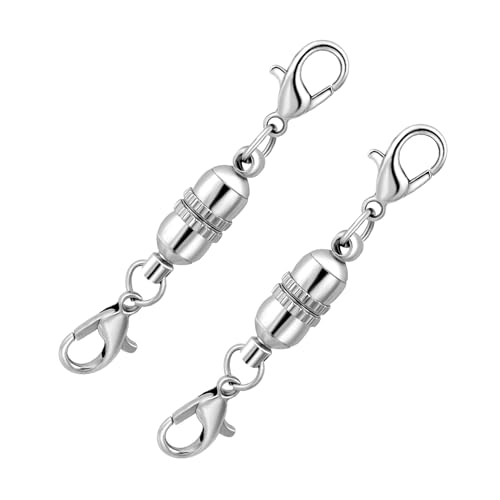 Yumttero Magnetische Halskettenverschlüsse und Verschlüsse, Gold- und versilberte Halskettenverlängerung, doppelter Karabinerverschluss, magnetische Schmuckverschlüsse für Armband, Halskette von Yumttero