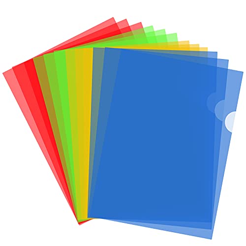 YunBey 12 Stück Aktenhülle A4 Sichthüllen für Dokumente Farbig Kunststoff Dokumentenordner Fenster Mappen A4 Projekt Tasche A4 Dokumentenordner (30.8 * 21.8cm) von YunBey