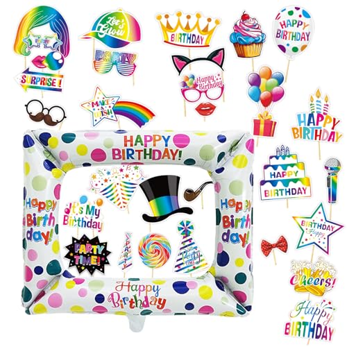 YunBey 30 Stück Foto Requisiten Geburtstag und Aufblasbarer Bilderrahmen Lustige Fotobox Accessoires Neon Fotobox Zubehör für Partydeko Geburtstag YunBey 30 Stück Foto Requisiten Geburtstag und Aufblasbarer Bilderrahmen Lustige Fotobox Accessoires Neon Fotobox Zubehör für Partydeko Geburtstag von YunBey
