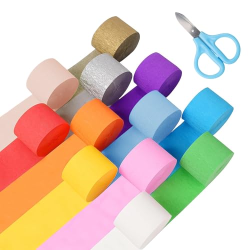 12 Rollen Bunt Krepppapier,12 Farben Regenbogen Kreppbänder 4.5 cm x 25 m,Kreppband Maibaum Nicht Leicht zu Zerreißen,Crepepapier für Handwerke,für Die Hochzeitsdekoration Geburtstagsfeier 12 Rollen Bunt Krepppapier,12 Farben Regenbogen Kreppbänder 4.5 cm x 25 m,Kreppband Maibaum Nicht Leicht zu Zerreißen,Crepepapier für Handwerke,für Die Hochzeitsdekoration Geburtstagsfeier von YunJoyous