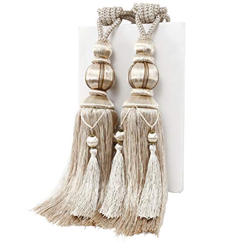 YunNasi Vorhang Raffhalter für Großen Vorhänge 2 Stück, Quaste Vorhang Raffhalter Seil für Haus & Büro Dekoration,Beige YunNasi Vorhang Raffhalter für Großen Vorhänge 2 Stück, Quaste Vorhang Raffhalter Seil für Haus & Büro Dekoration,Beige von YunNasi