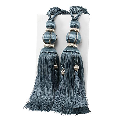 YunNasi Vorhang Raffhalter für Großen Vorhänge 2 Stück, Quaste Vorhang Raffhalter Seil für Haus & Büro Dekoration,Blau YunNasi Vorhang Raffhalter für Großen Vorhänge 2 Stück, Quaste Vorhang Raffhalter Seil für Haus & Büro Dekoration,Blau von YunNasi