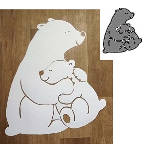 YunTrip Tierbär-Stanzformen, Tierbär, Stanzschablonen für DIY, Scrapbooking, Fotoalbum, dekorative Prägepapier-Stanzformen für Kartengestaltung, 2 Stück, silber von YunTrip