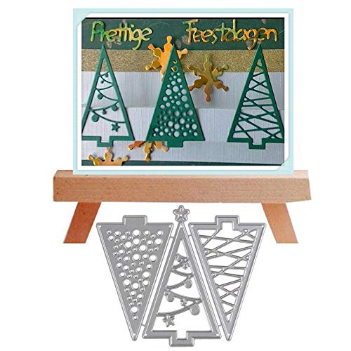 YunTrip Metall-Stanzformen, dreieckig, Weihnachtsbaum-Stanzformen, Stanzschablonen für DIY Scrapbooking, Fotoalbum, dekorative Prägepapier-Stanzformen für Kartenherstellung von YunTrip