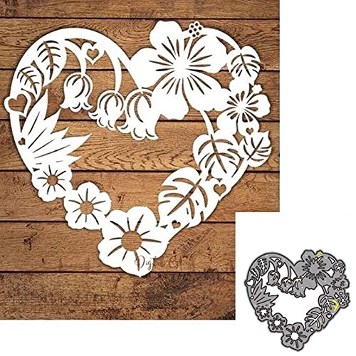 YunTrip Stanzformen für Kartenherstellung, Blumen-Herzform, Metall, Stanzschablone für DIY Scrapbooking, Album, Prägung, Foto, Basteln, Papierkarten, dekorative Bastelarbeiten von YunTrip