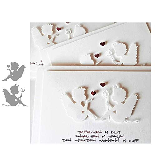 YunTrip Stanzformen für Kartenherstellung, Engel-Teufelsjungen-Metall-Stanzformen für DIY, Scrapbooking, Alben, Prägung, Foto, Basteln, Papierkarten, dekoratives Handwerk, 2 Stück YunTrip Stanzformen für Kartenherstellung, Engel-Teufelsjungen-Metall-Stanzformen für DIY, Scrapbooking, Alben, Prägung, Foto, Basteln, Papierkarten, dekoratives Handwerk, 2 Stück von YunTrip