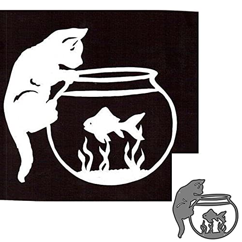 YunTrip Stanzformen für Kartenherstellung, Katze, Aquarium, Metall, Stanzschablone für DIY Scrapbooking, Album, Prägung, Foto, Basteln, Papierkarten, dekorative Bastelarbeiten YunTrip Stanzformen für Kartenherstellung, Katze, Aquarium, Metall, Stanzschablone für DIY Scrapbooking, Album, Prägung, Foto, Basteln, Papierkarten, dekorative Bastelarbeiten von YunTrip