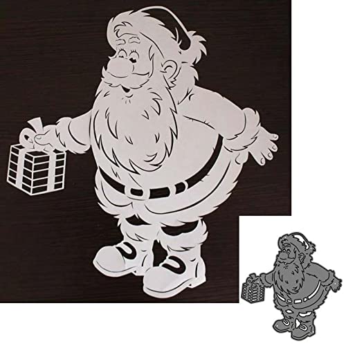 YunTrip Weihnachts-Stanzformen für Kartenherstellung, Weihnachtsmann-Metall-Stanzschablonen für DIY, Scrapbooking, Fotoalbum, Papier, dekoratives Handwerk, silber von YunTrip