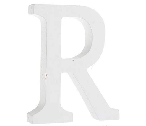 Yuna Holz Buchstaben A-Z Retro DIY Home Decor Café Kleidung Shop Hochzeit Party Weiß, Höhe 11cm, Holz, Weiß, Large (R) von Yuna