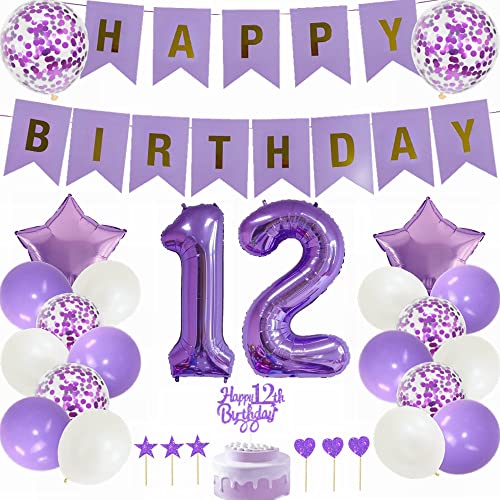 Yunchu Online 12. Geburtstag Dekoration Mädchen Lila Tortendeko Geburtstag Lila White Party Deko 12. Geburtstag Party Deko 12 Geburtstag Mädchen Junge Deko Geschenk 12 jahre Geburtstag Deko Ballon Yunchu Online 12. Geburtstag Dekoration Mädchen Lila Tortendeko Geburtstag Lila White Party Deko 12. Geburtstag Party Deko 12 Geburtstag Mädchen Junge Deko Geschenk 12 jahre Geburtstag Deko Ballon von Yunchu Online