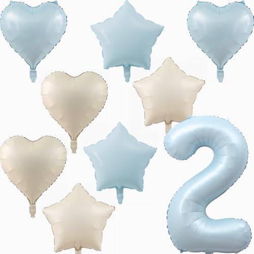 Yunchu Online 2. Geburtstagsdeko Jungen Mädche Blau Luftballons Deko Luftballons 2 Blau 40" Folienballon Zahl 2 Luftballon Geburtstag Zahl 2 Blau Jungen Deko für Mädchen 2. Geburtstag Party Deko von Yunchu Online